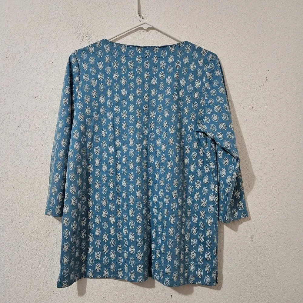 L.L. Bean 100% Supima Cotton Deep V-Neck Relaxed Fit Tunic